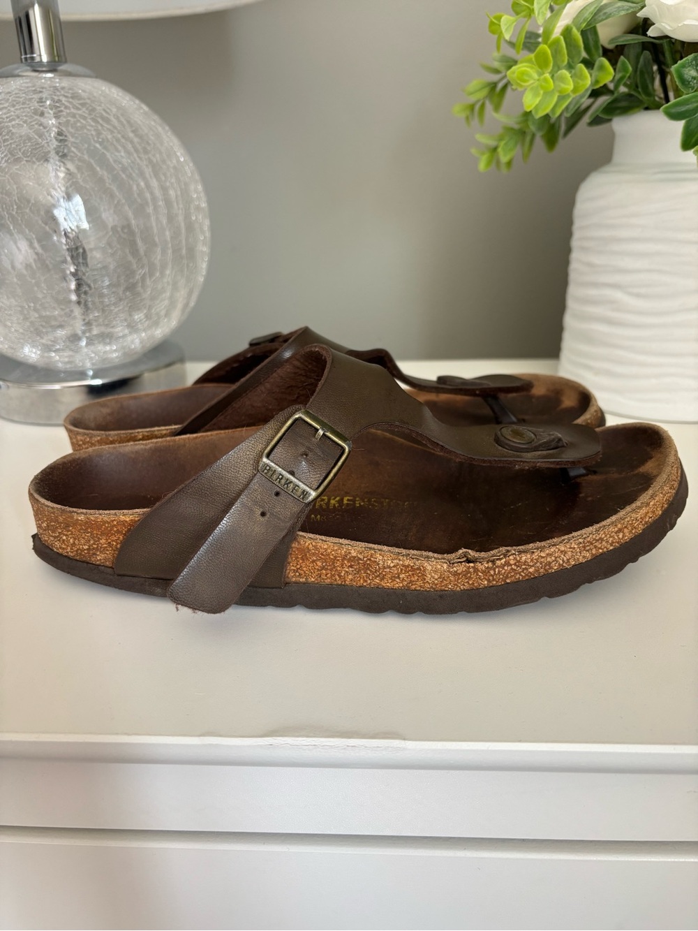 Birkenstock Gizeh Dark Brown Birko-Flor Thong Sandals | EU 38 - Picture 4 of 9